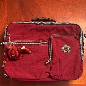Kipling Deep Red Laptop Bag/Backpack